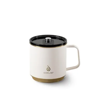 14 oz coffee mug with a handle in White Gold