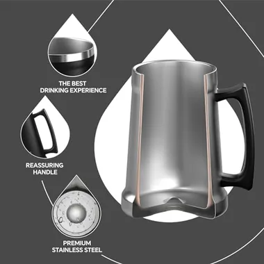 24/34 oz insulated beer stein, view 3