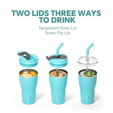 14 oz tumbler with a straw, view 4