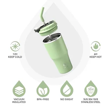 18 oz tumbler with a straw, view 2