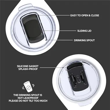 20 oz travel tumbler, sliding lid, view 4