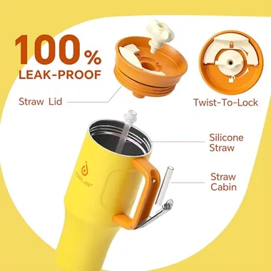 32 oz tumbler with a handle and straw, view 4