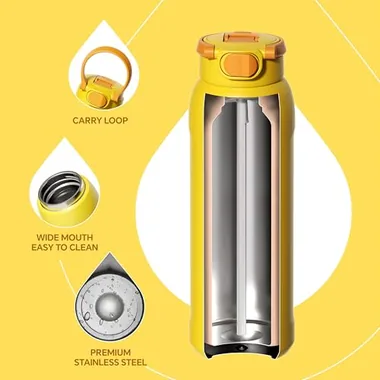 32 oz insulated bottle with a straw, view 5