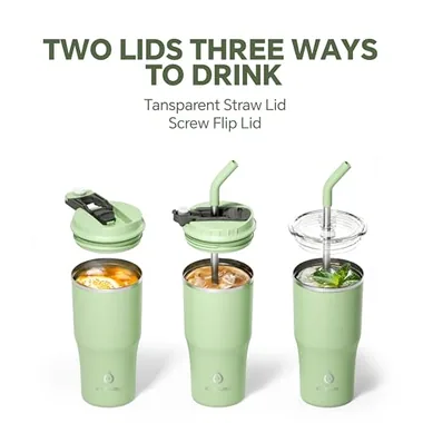 18 oz tumbler with a straw, view 4