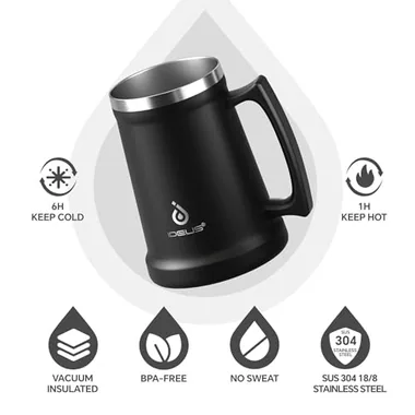 24/34 oz insulated beer stein, view 2